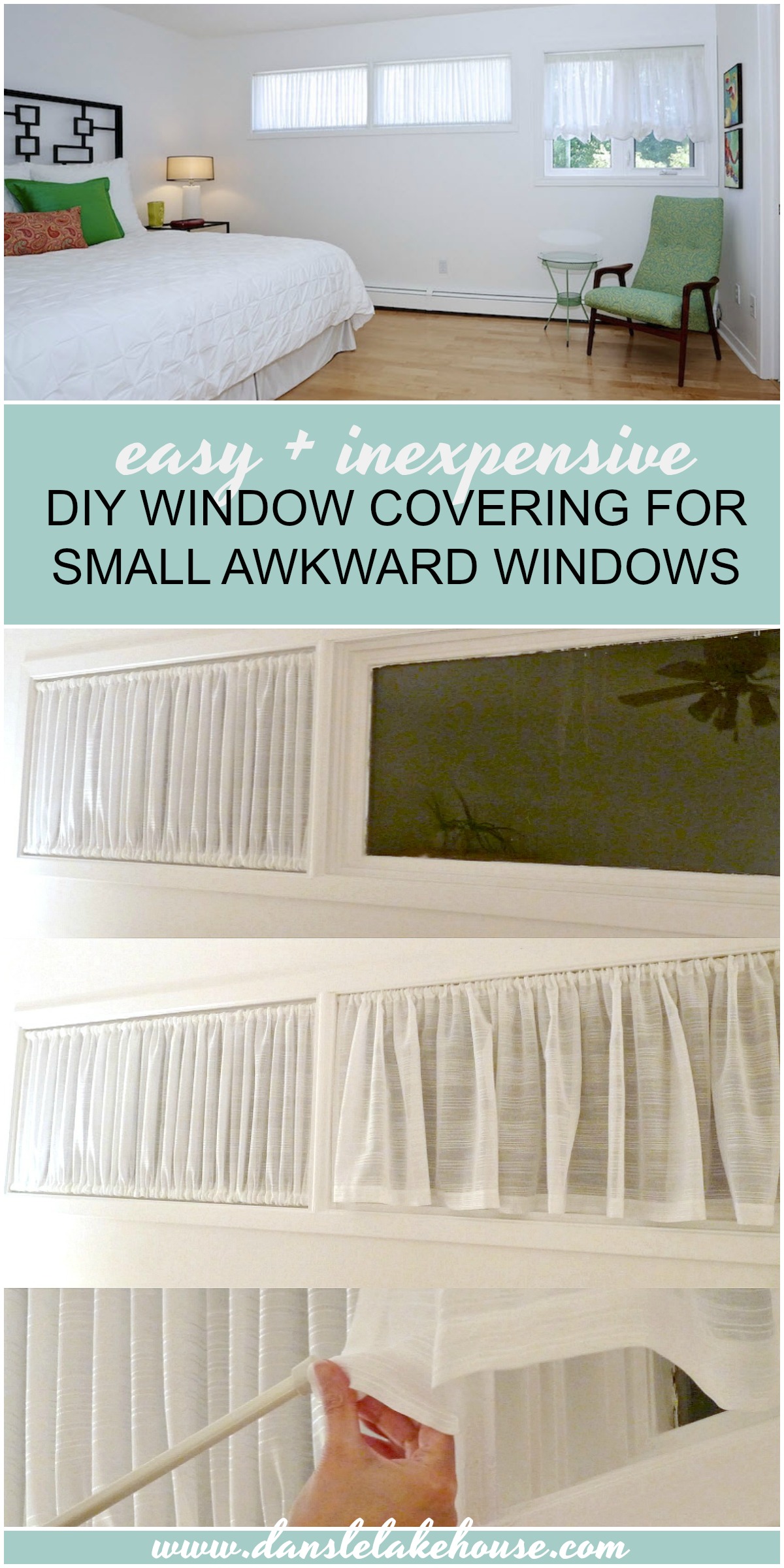 DIY Window Covering for Awkward Windows | Ruched Curtain DIY
