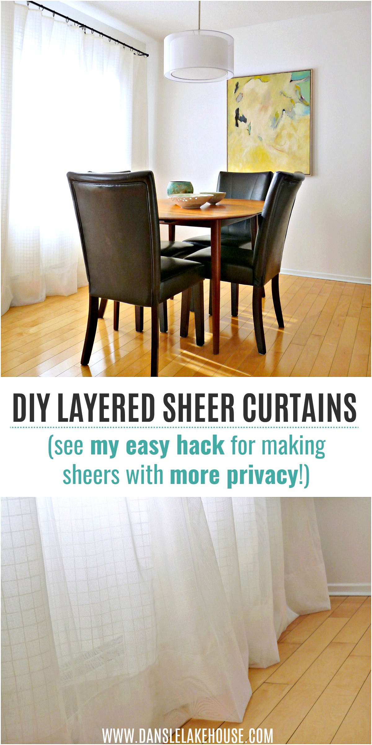 DIY Sheer Curtains | Increasing Privacy with Layered Sheers