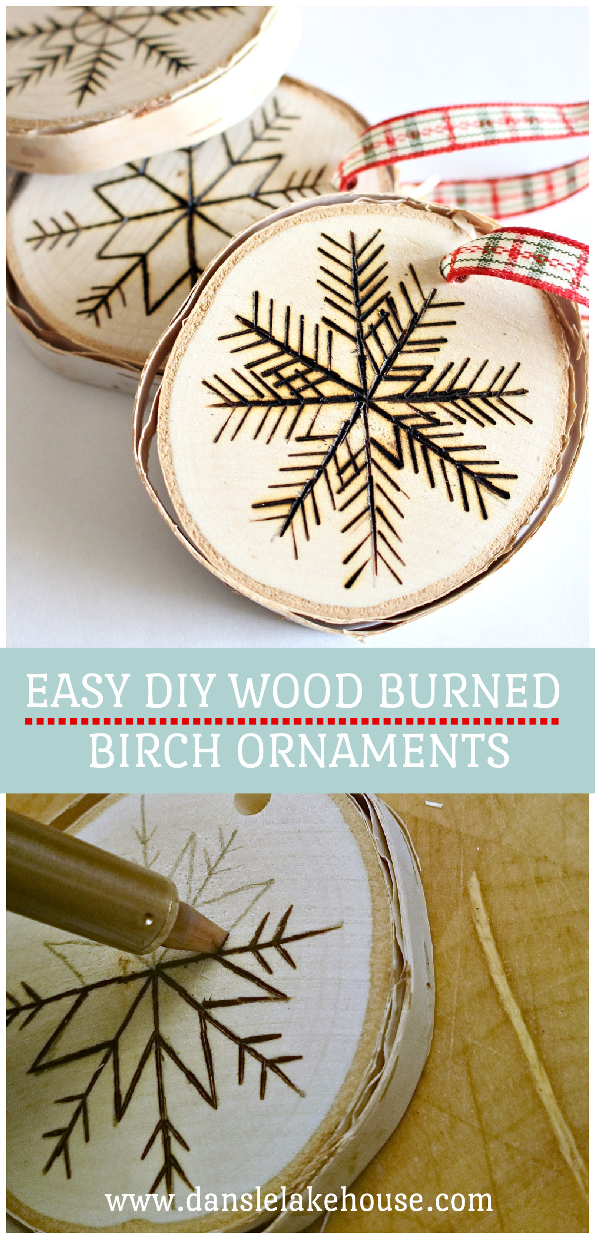 Easy DIY Wood Burned Ornaments