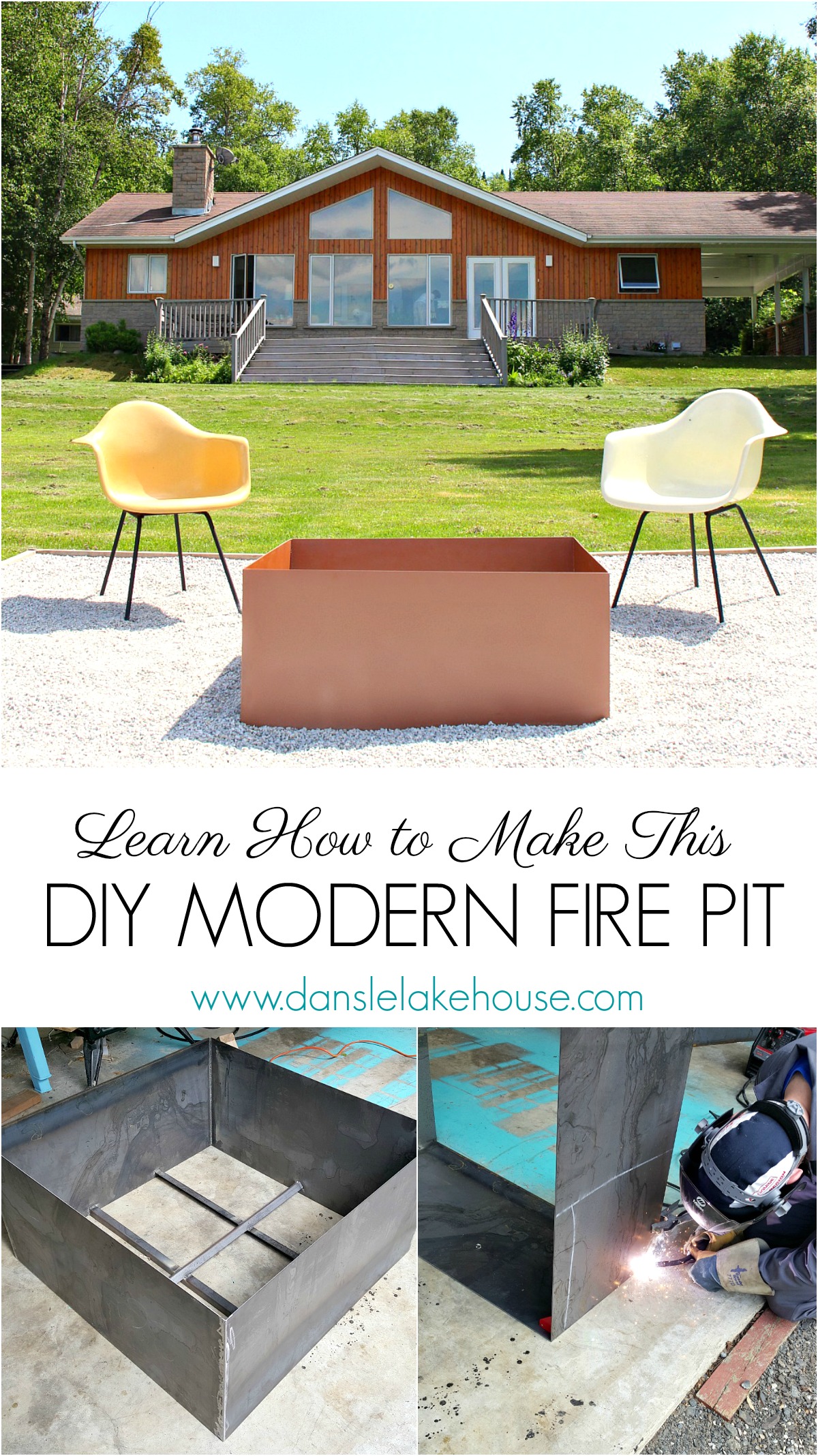 Welded Diy Fire Pit Modern Fire Pit Makeover Dans Le Lakehouse