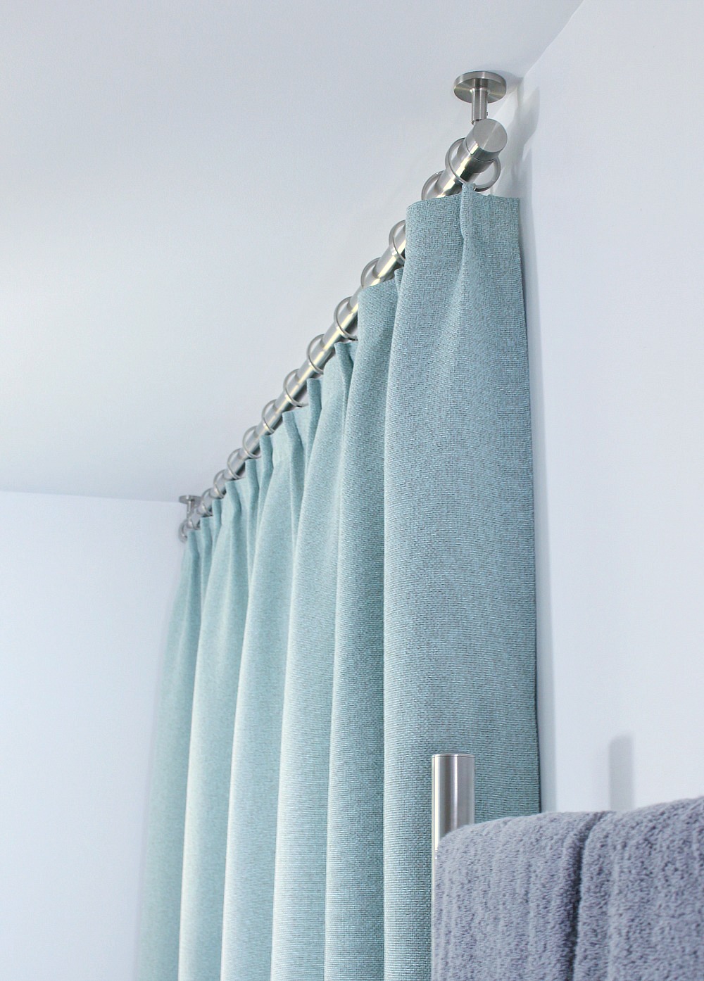 Bathroom Update Ceiling Mounted Shower Curtain Rod