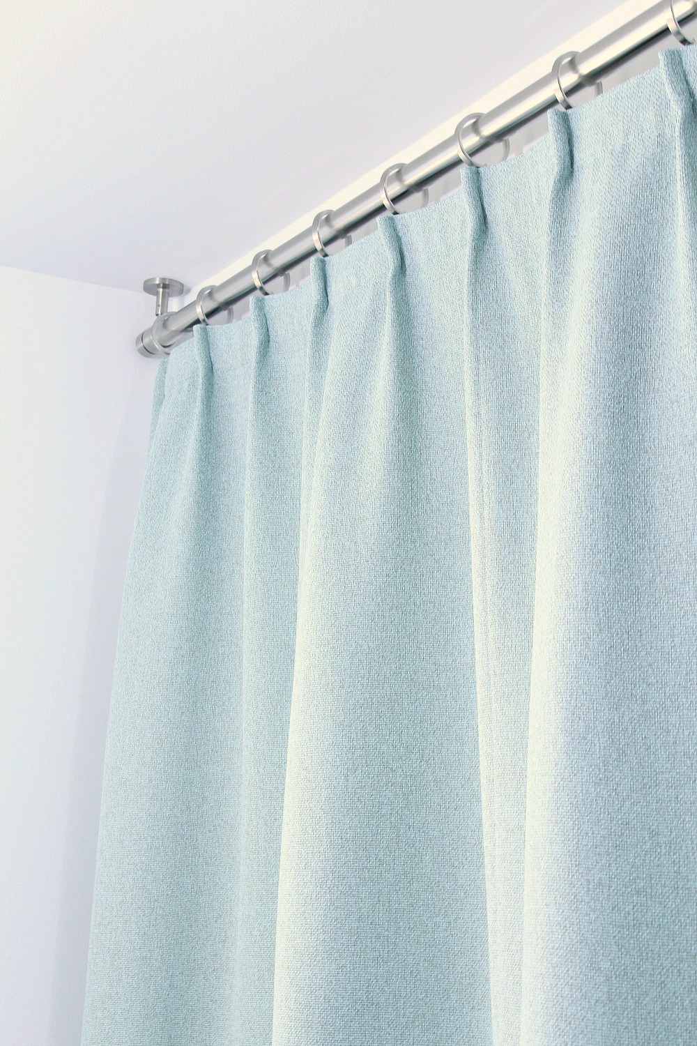 Bathroom Update Ceiling Mounted Shower Curtain Rod Turquoise