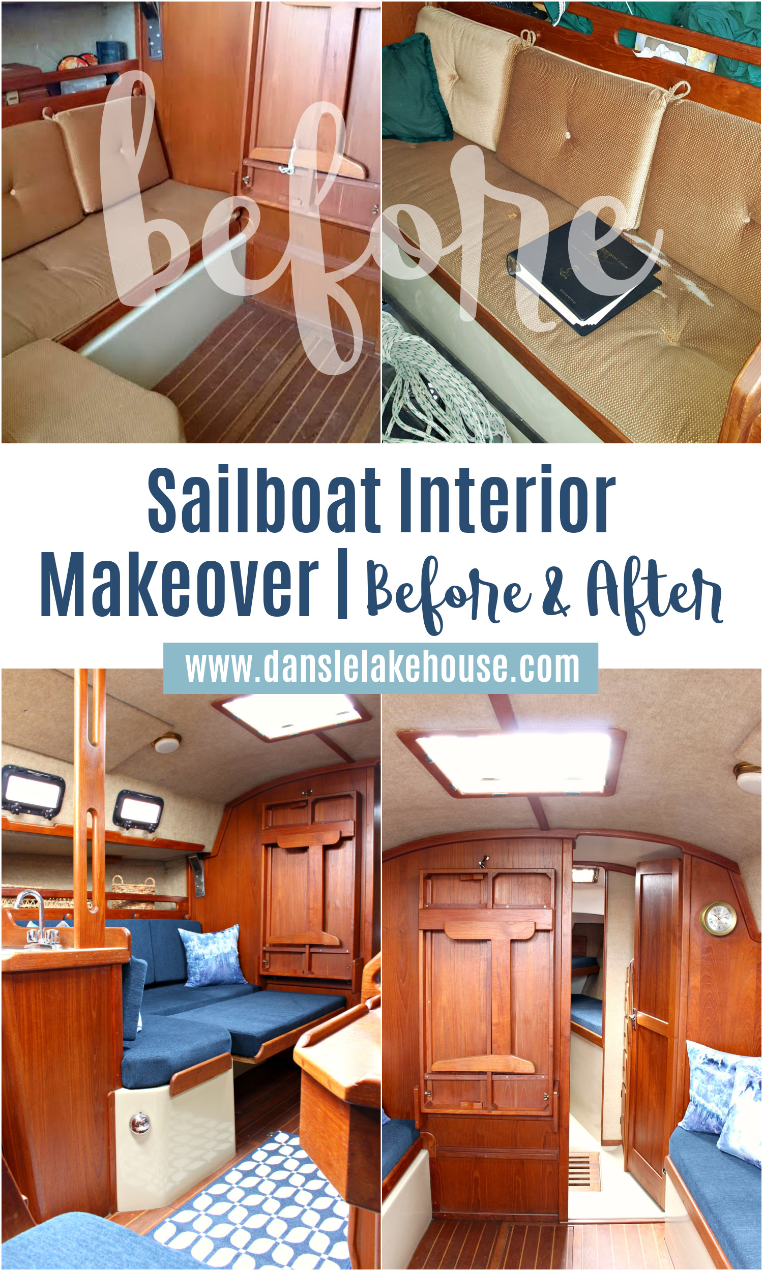 sailboat interior makeover before & after