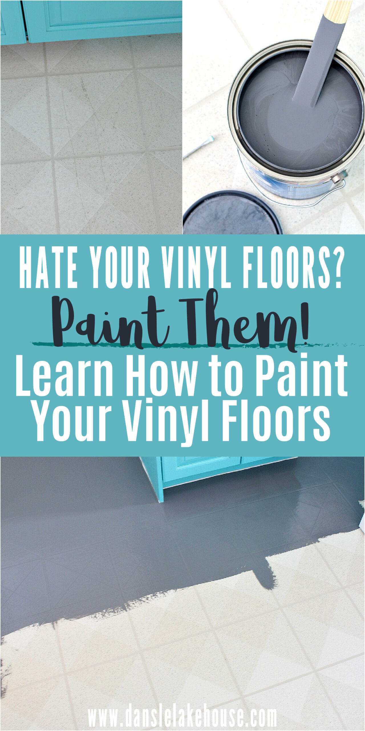 Hate your vinyl floors? Learn how to paint your vinyl floors!