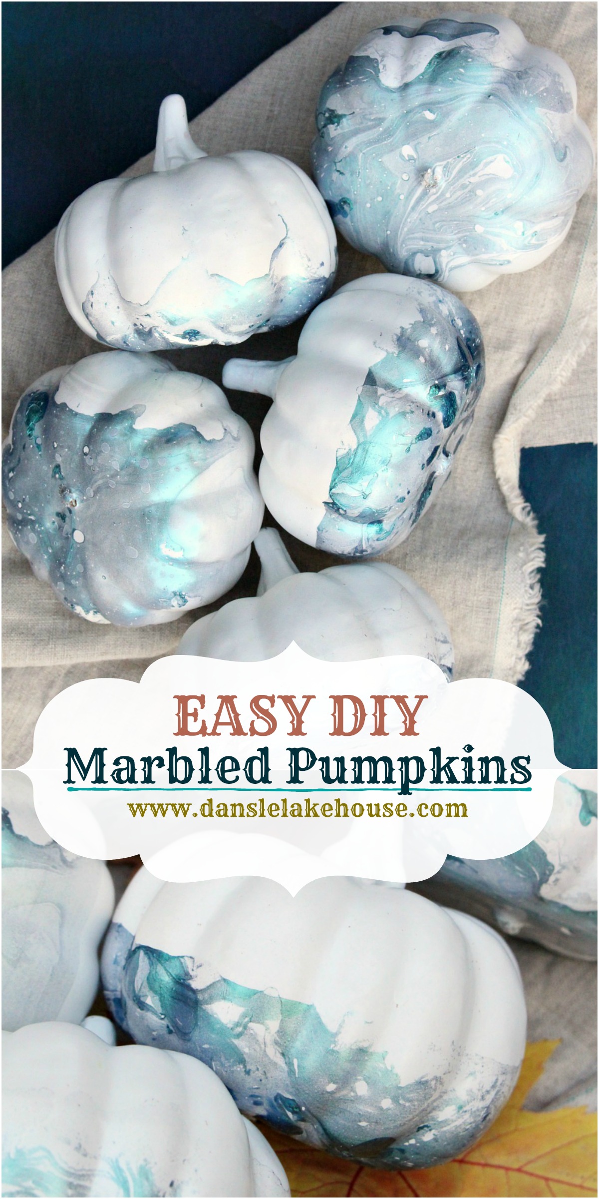 DIY Marbled Pumpkins | Dans le Lakehouse