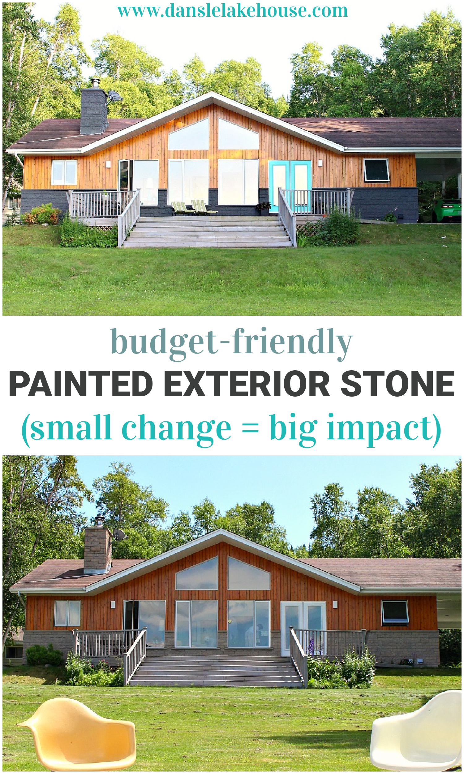 Painted Stone Exterior Makeover