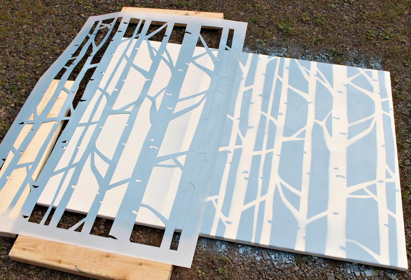 DIY Stenciled Art: Renter-Friendly Spin on Birch Tree Wallpaper