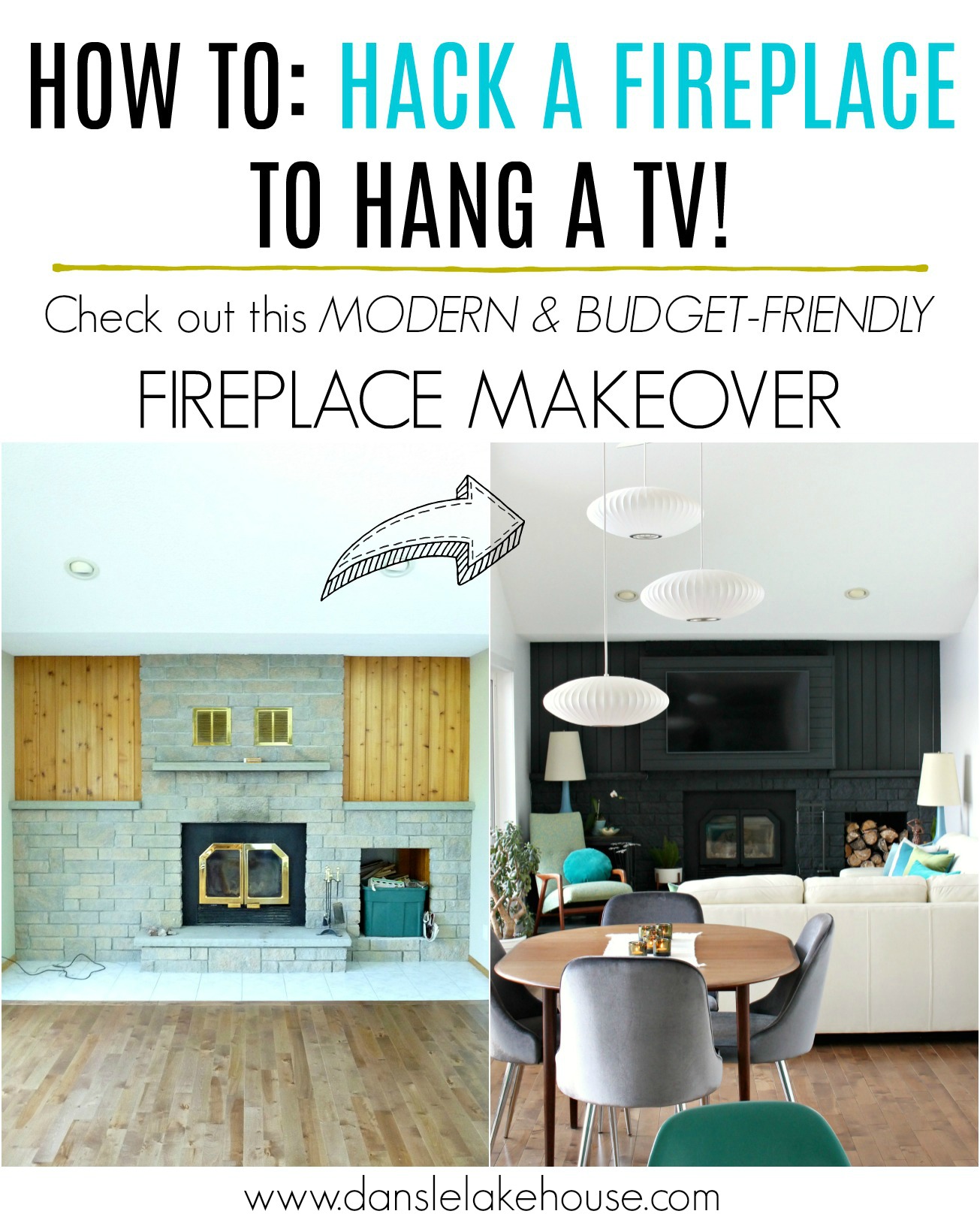 How to Build a Fireplace Bump Out to Hang a TV | DIY Fireplace Hack #fireplace #renovating #TVabovefireplace