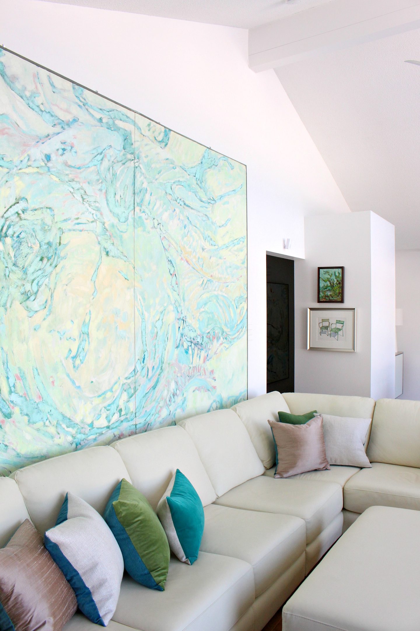 How to Hang Large Art + How to Put a Sofa in Front of Art Without Causing Damage