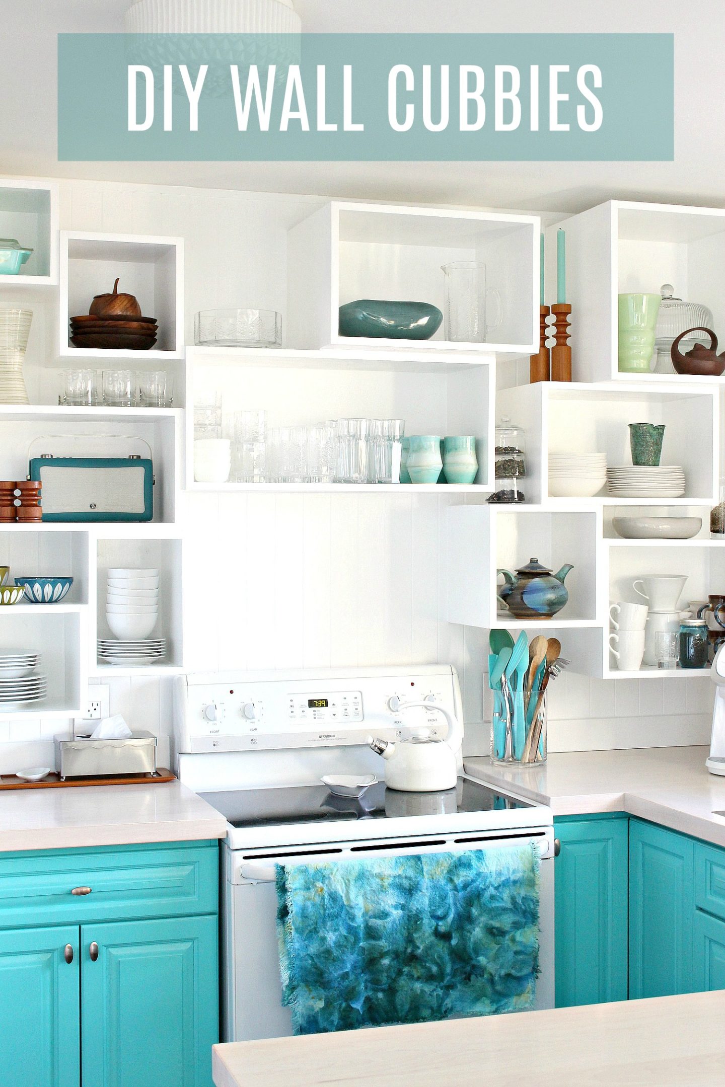 Learn how to build and install these DIY wall cubbies - a great way to add custom storage anywhere and a fun alternative to open shelving in the kitchen!