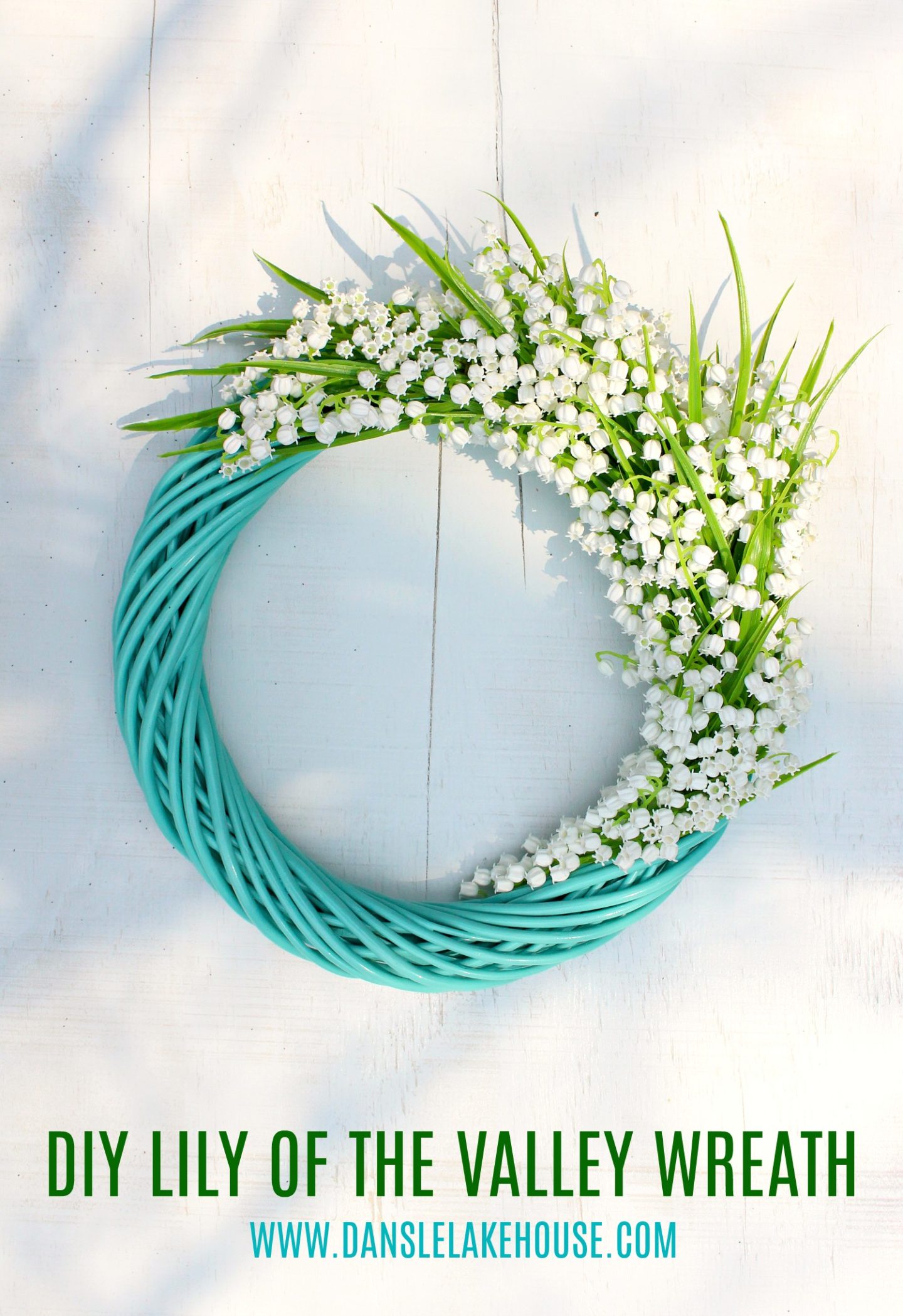 Easy DIY Faux Flower Wreath | Turquoise Lily of the Valley Wreath