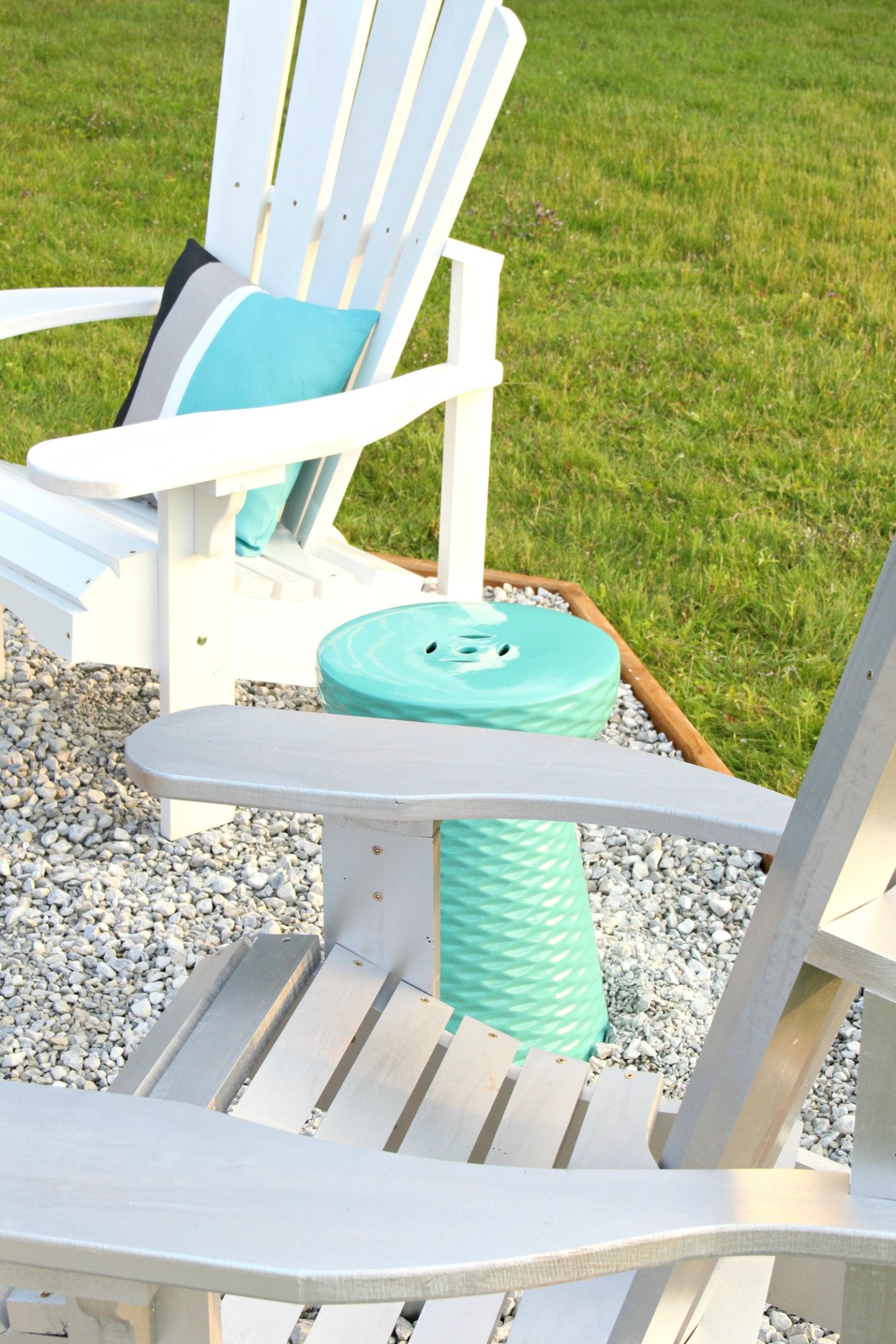 Beachy Fire Pit Makeover + DIY Ombre Adirondack Chairs (Sponsored by The Home Depot Canada)