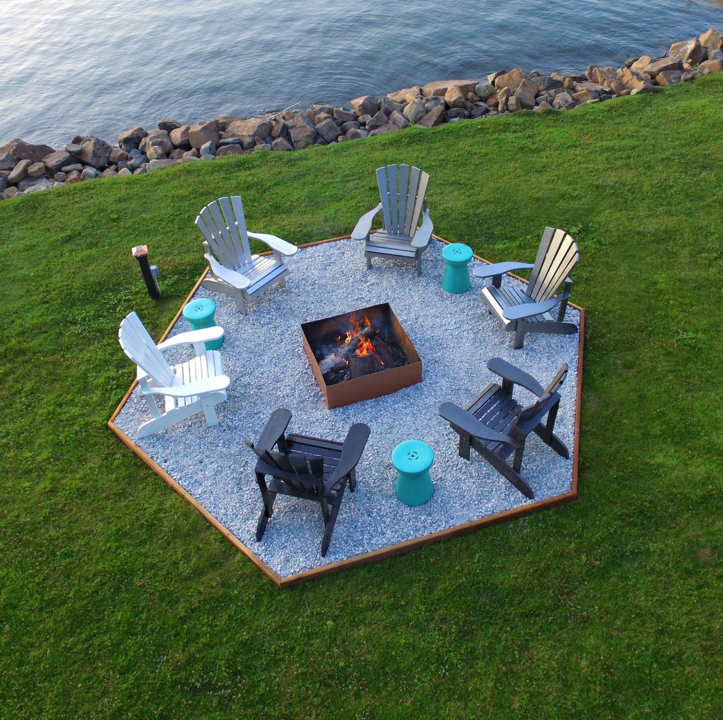 Modern Cottage Fire Pit Makeover + DIY Ombre Adirondack Chairs (Sponsored by The Home Depot Canada)