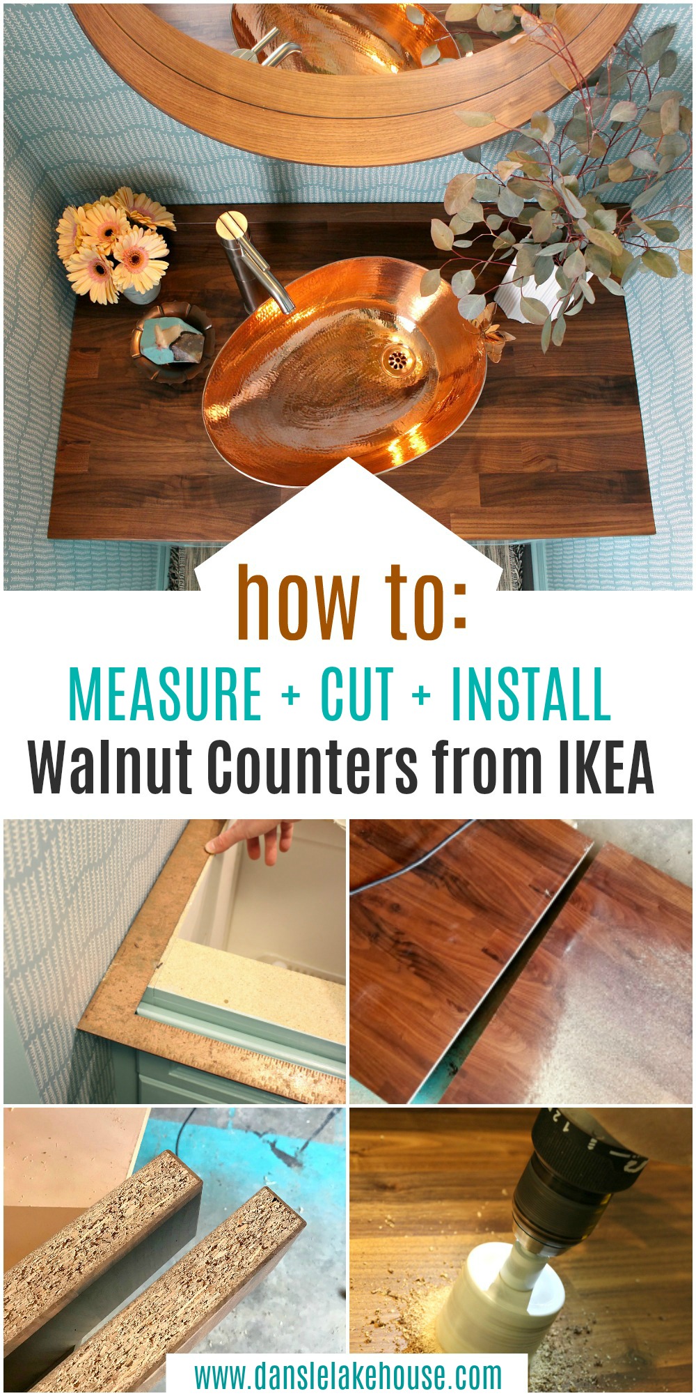 Cutting And Installing Ikea Karlby Walnut Counter Dans Le Lakehouse