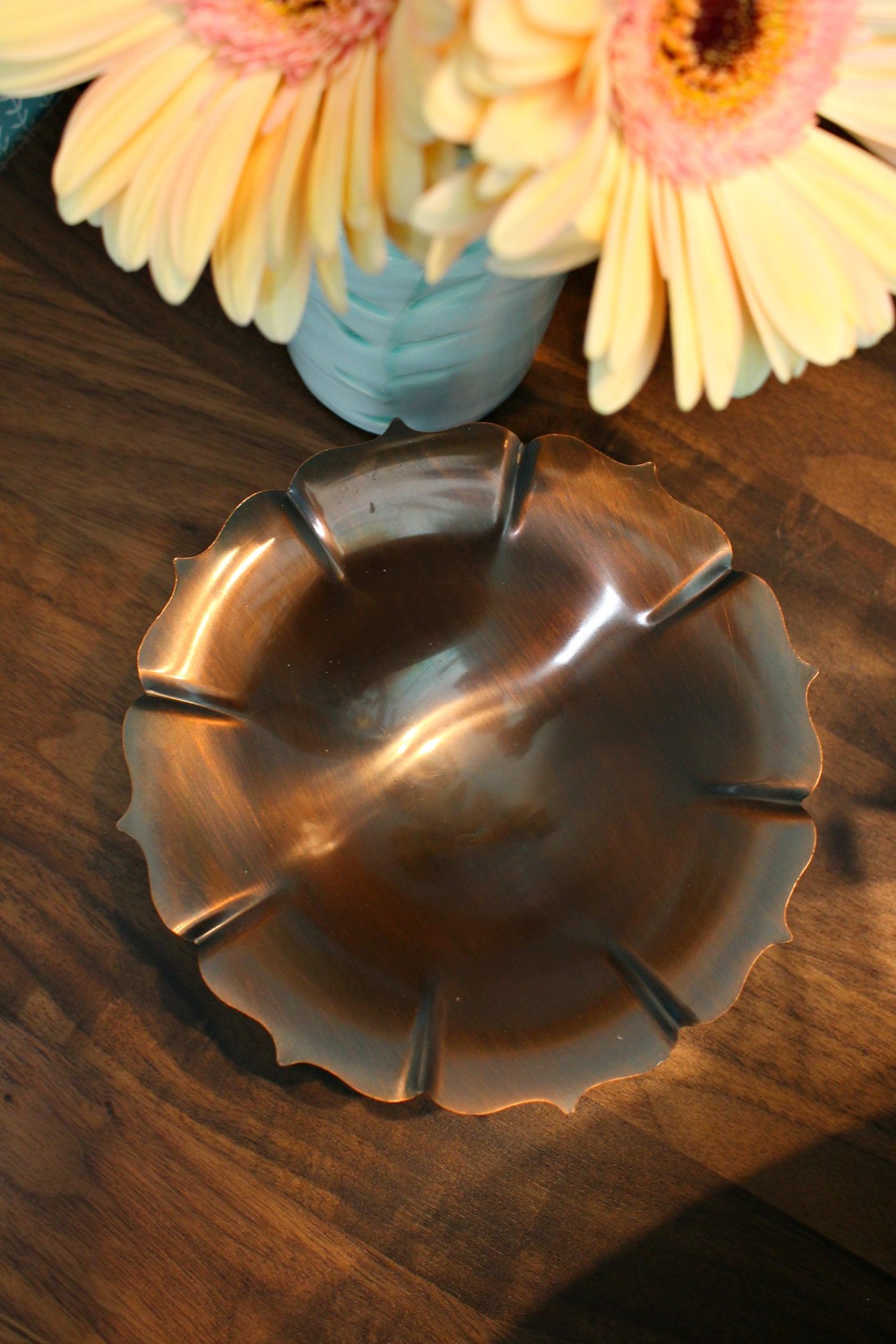 Vintage Copper Footed Dish Used as Soap Dish