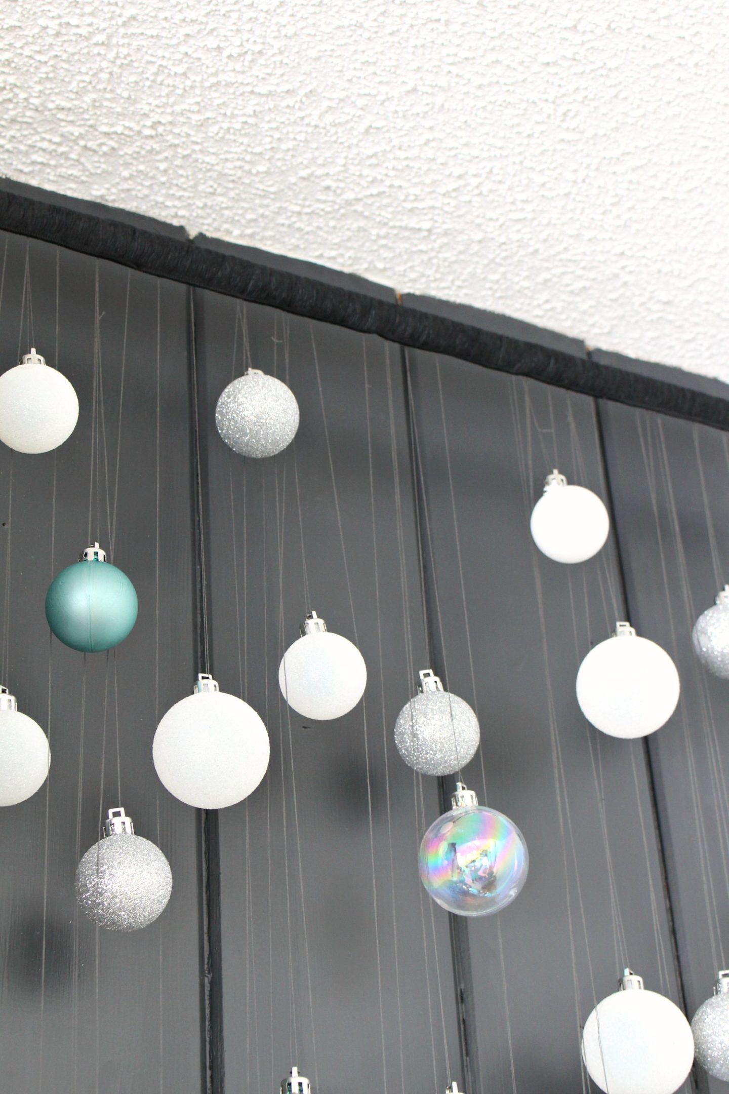 Hang Ornaments from Curtain Rod