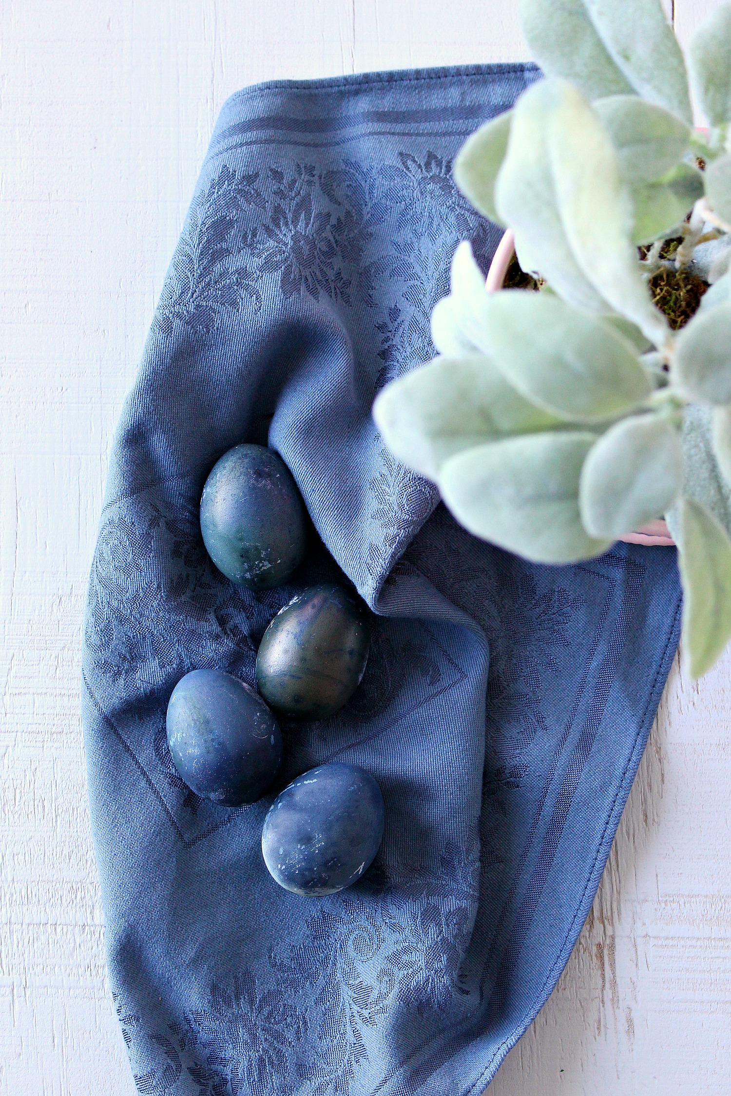Easter Eggs Dyed with Blueberries