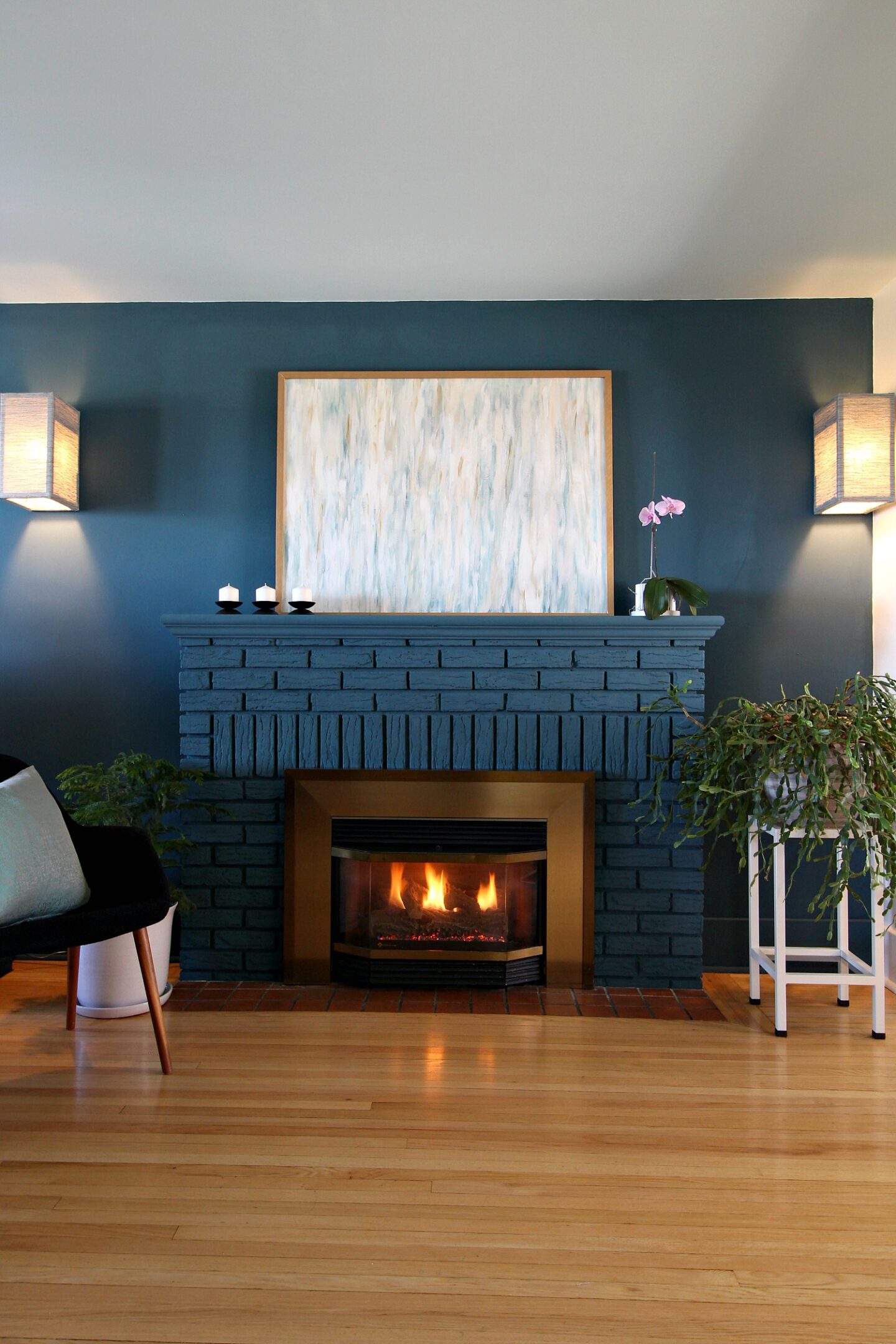 Fireplace Painted with Chalk Paint