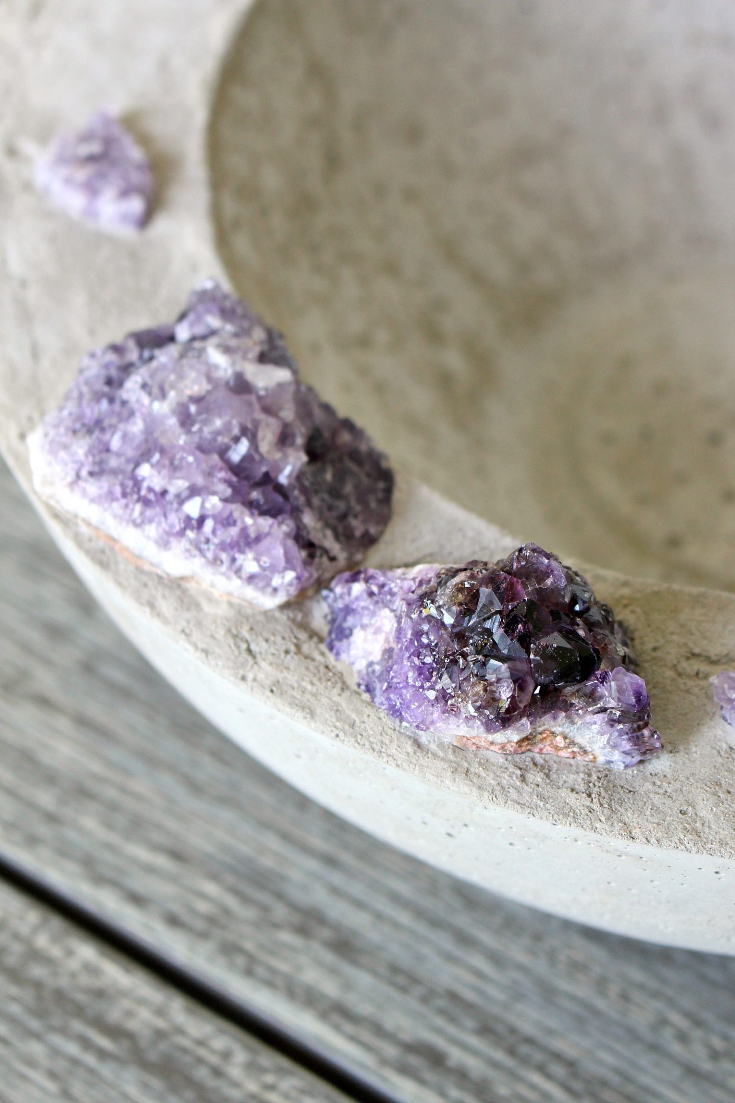 Concrete and Amethyst Bowl