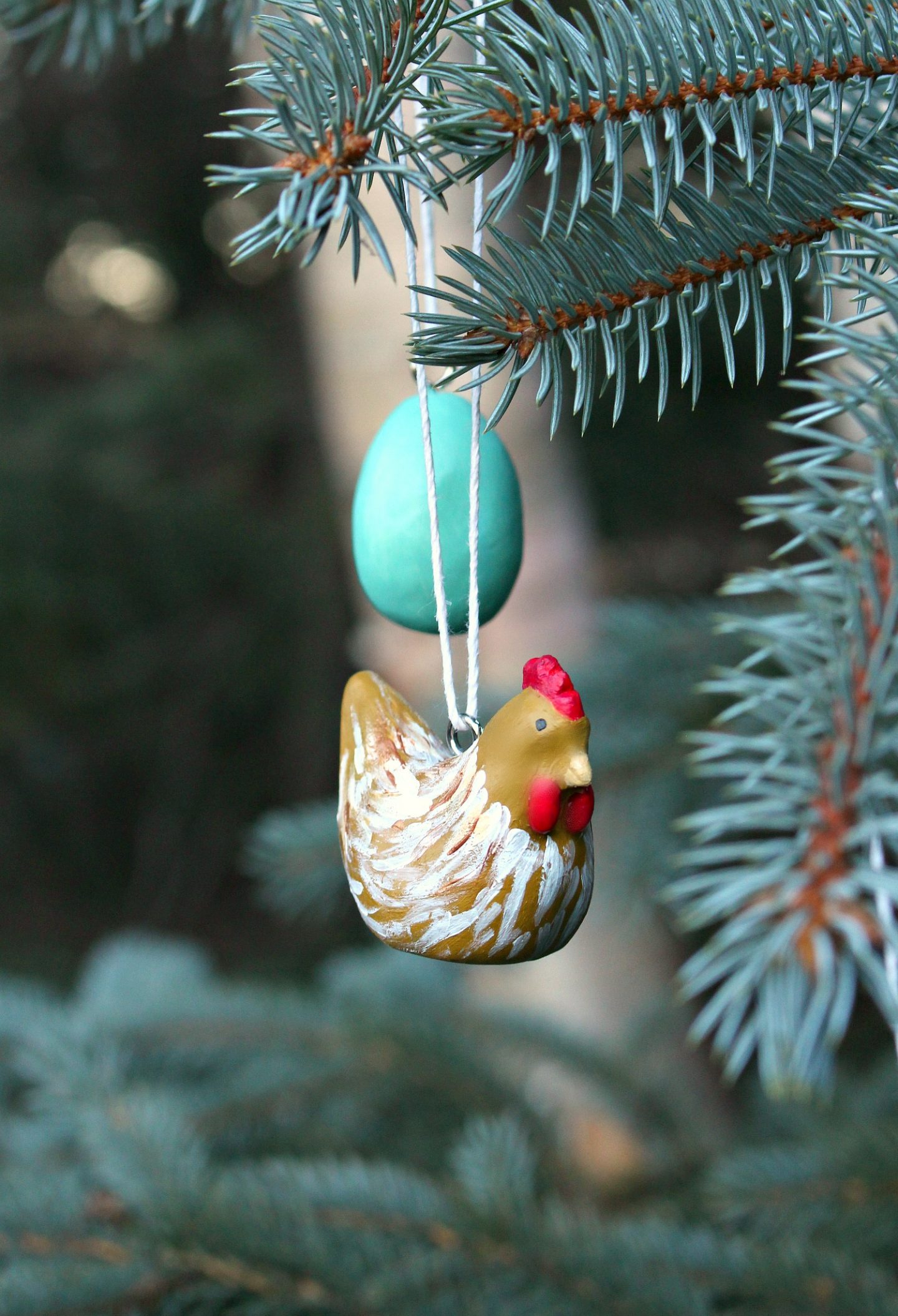 DIY Clay Chicken Ornament