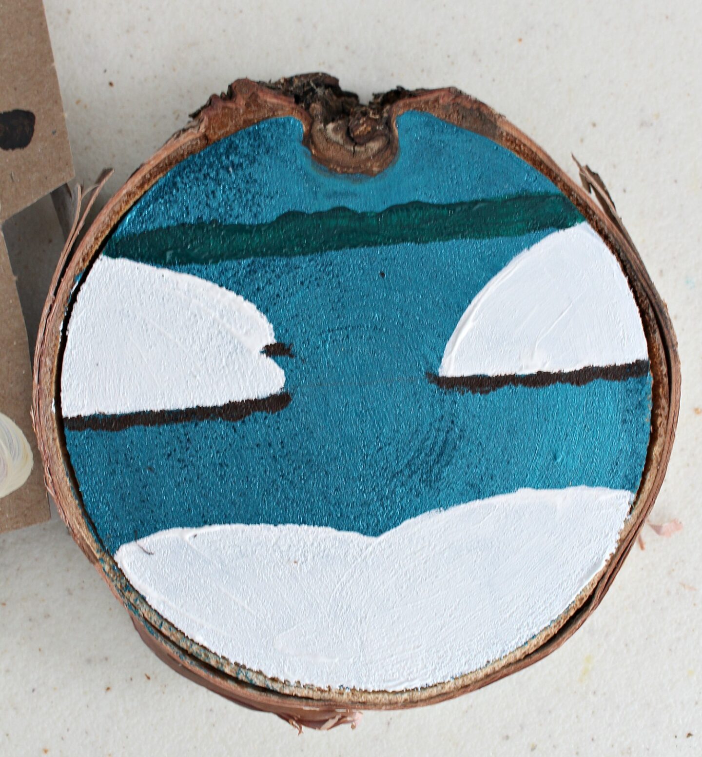 Painted Birch Slice Ornaments