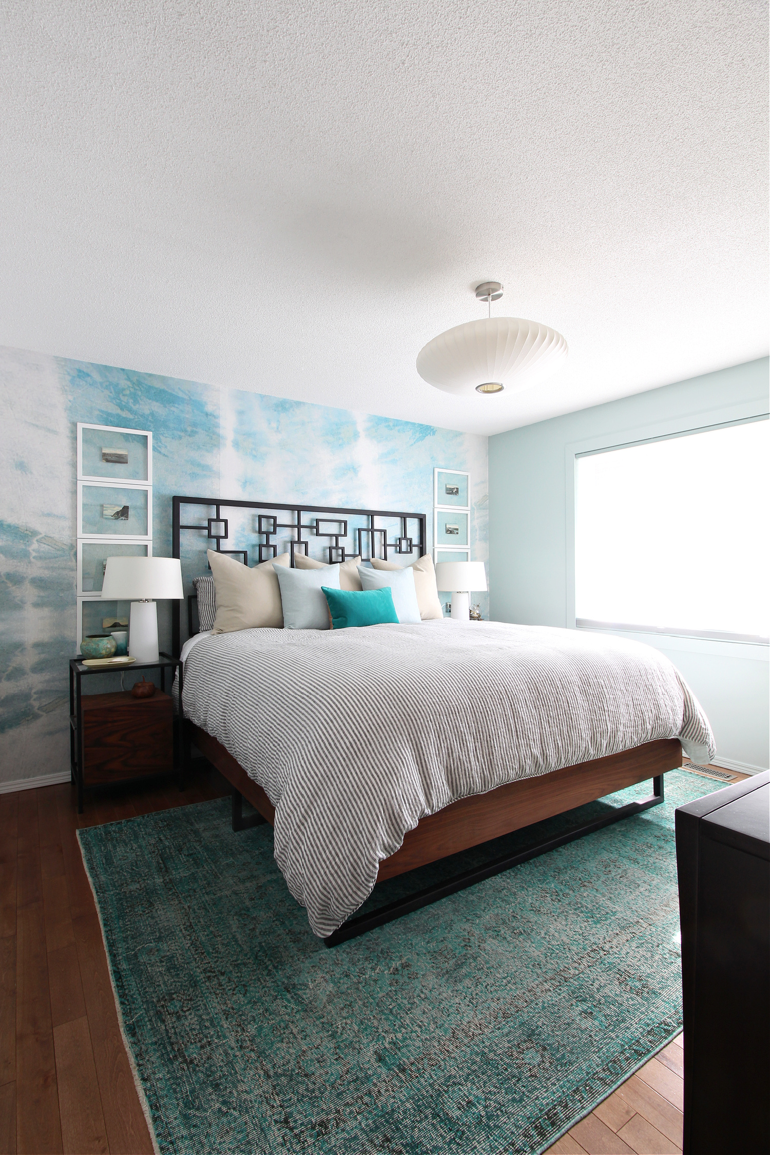 Teal Tie Dyed Wall Treatment