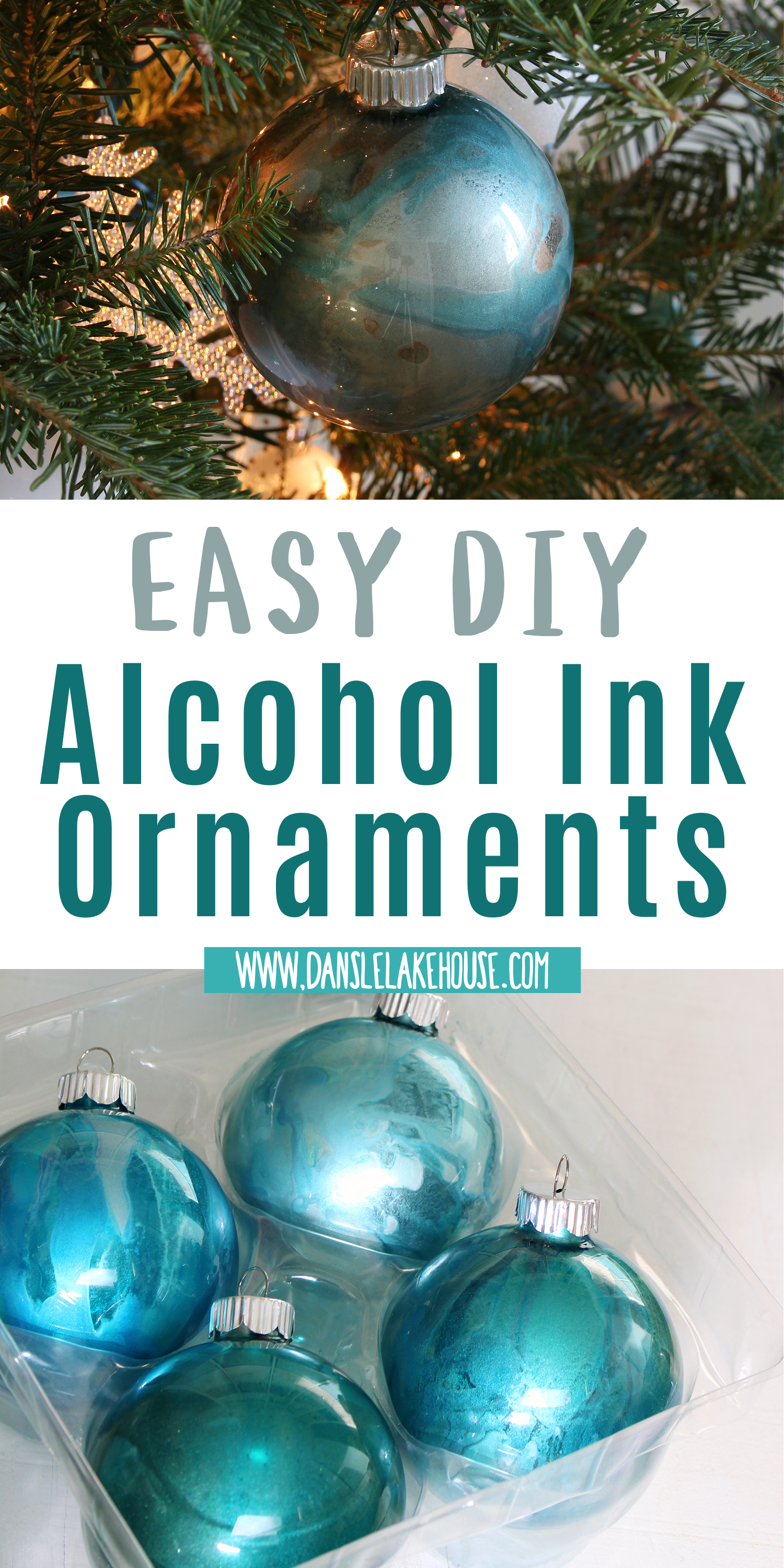 Easy DIY Alcohol Ink Ornaments