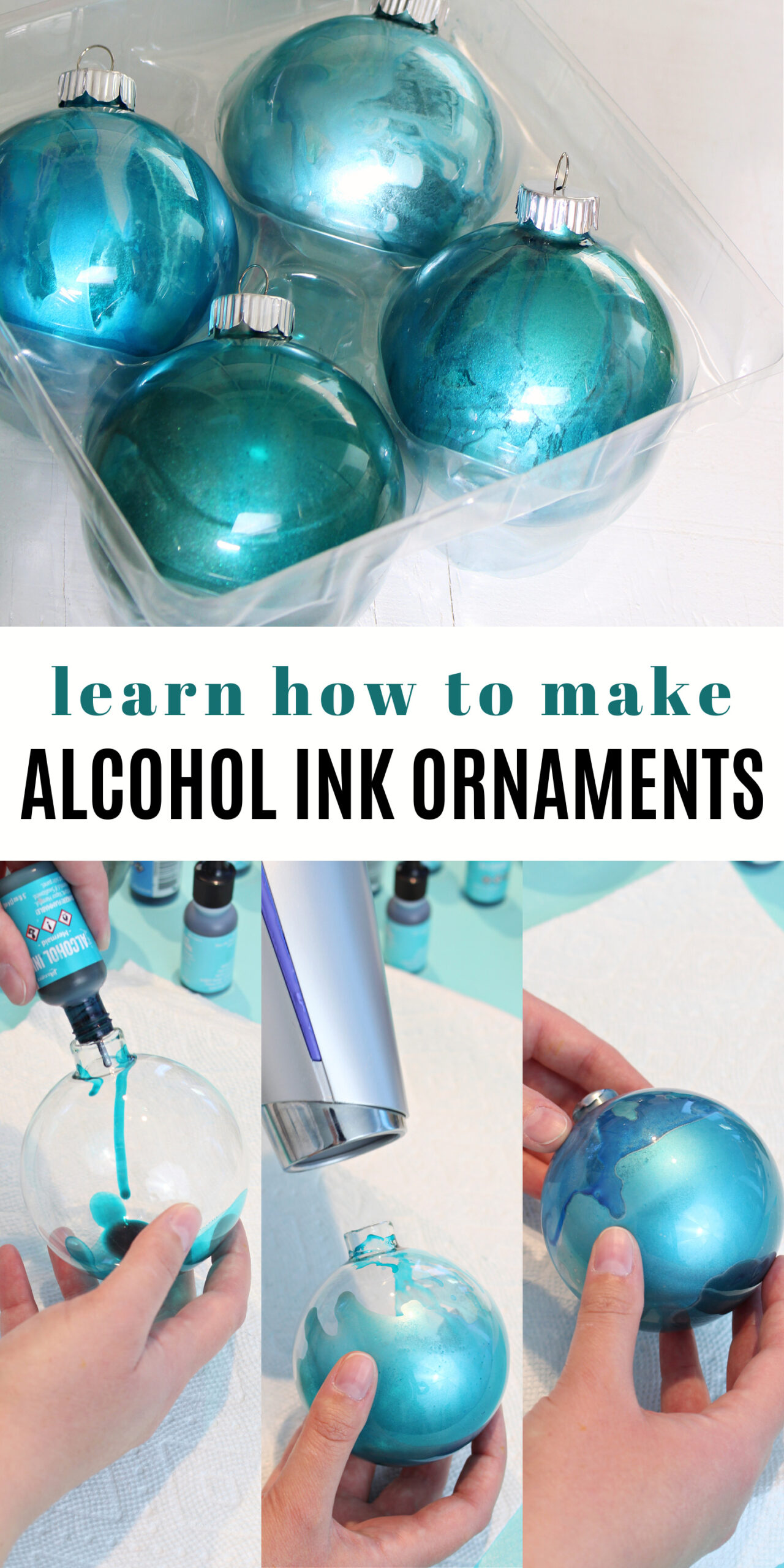 Make These One of a Kind Alcohol Ink Ornament with This Step by Step Tutorial