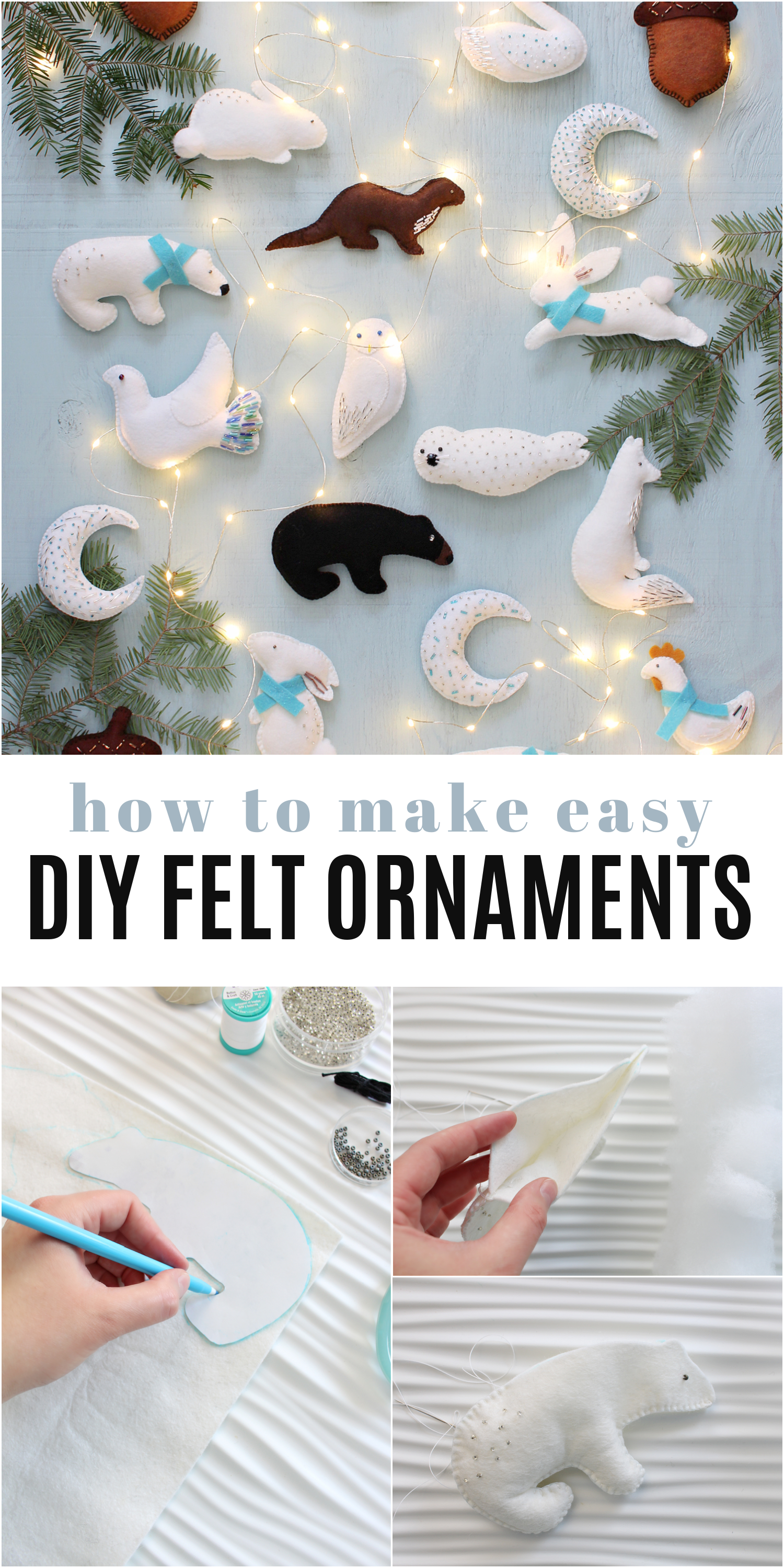 How to Make Easy DIY Felt Animal Ornaments