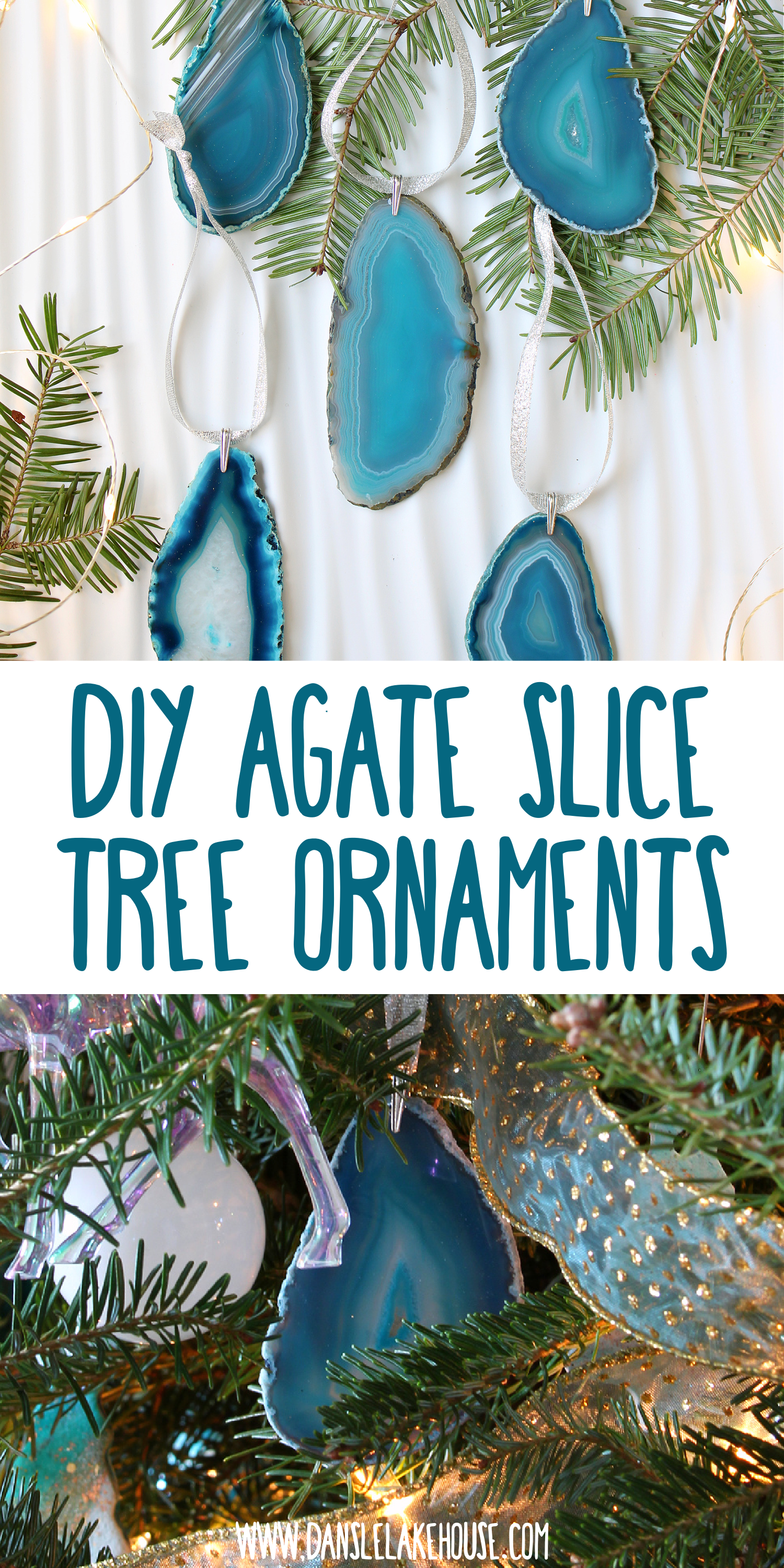 DIY Agate Slice Tree Ornaments
