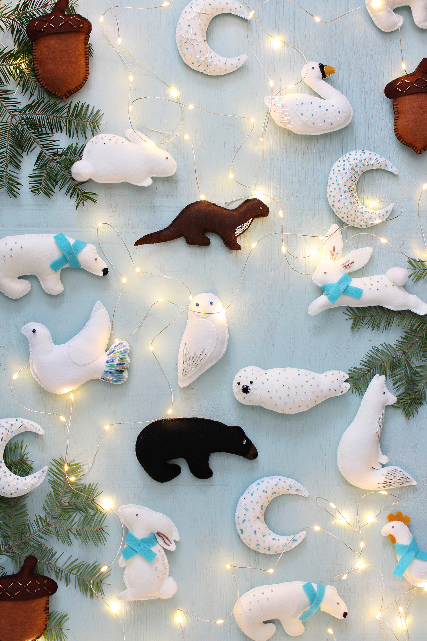 DIY Animal Shaped Felt Ornaments