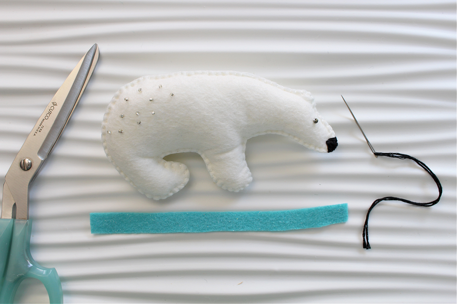 DIY Felt Polar Bear Ornaments
