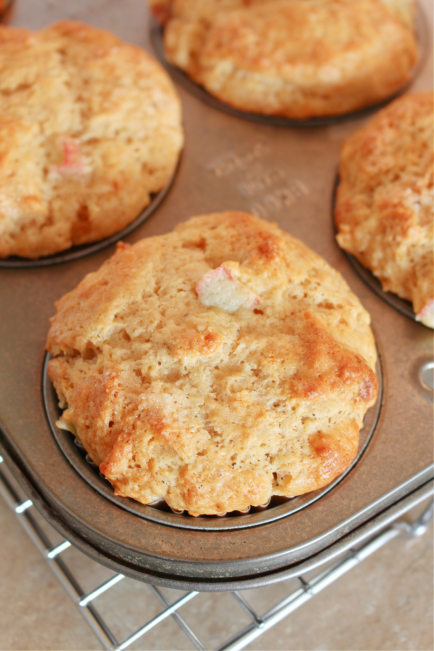 Peach Rhubarb Muffins