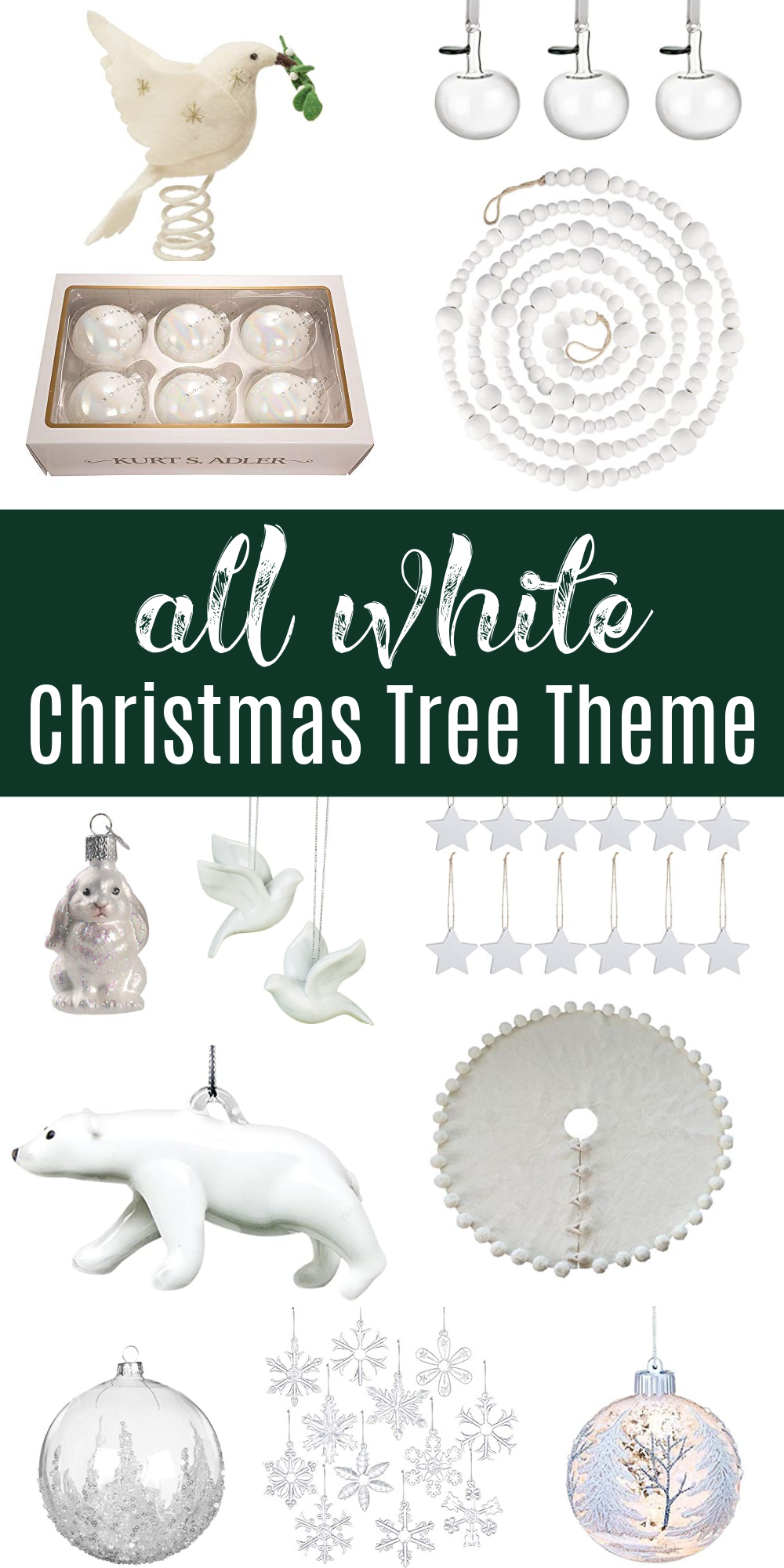 All White Christmas Tree Theme