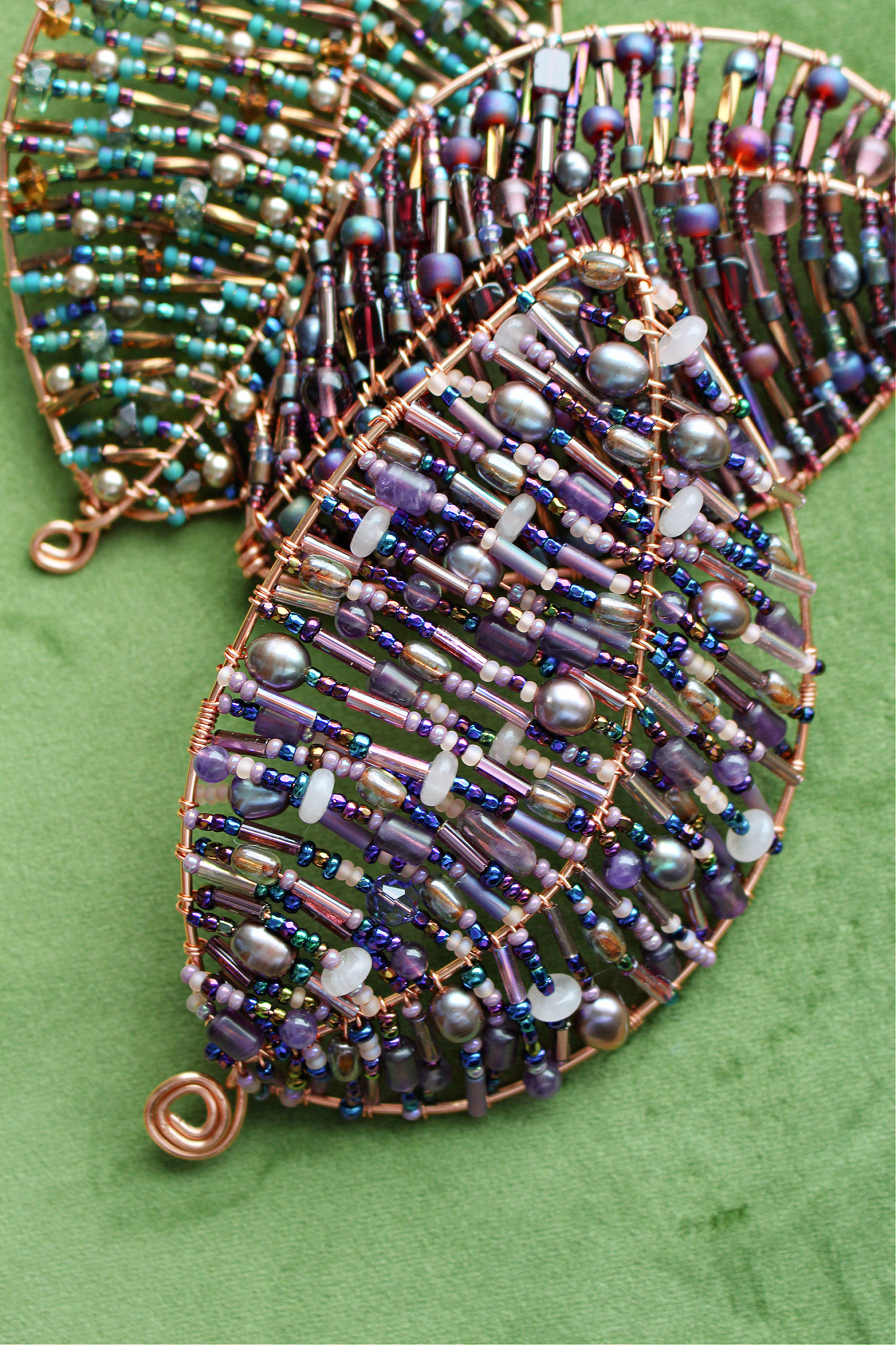 Wire Wrapped Beaded Leaf Tutorial