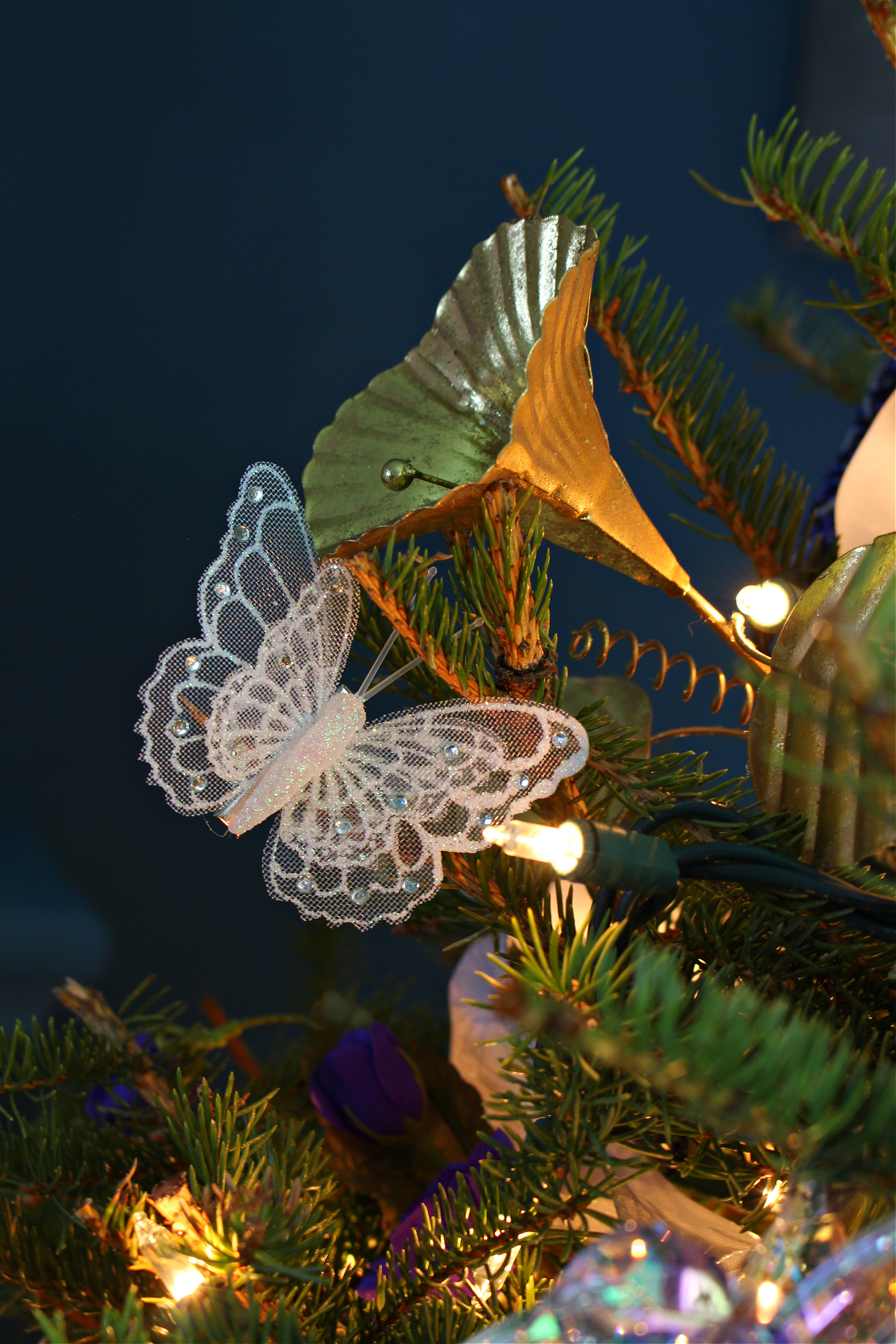 White Butterfly Clip Tree Ornaments
