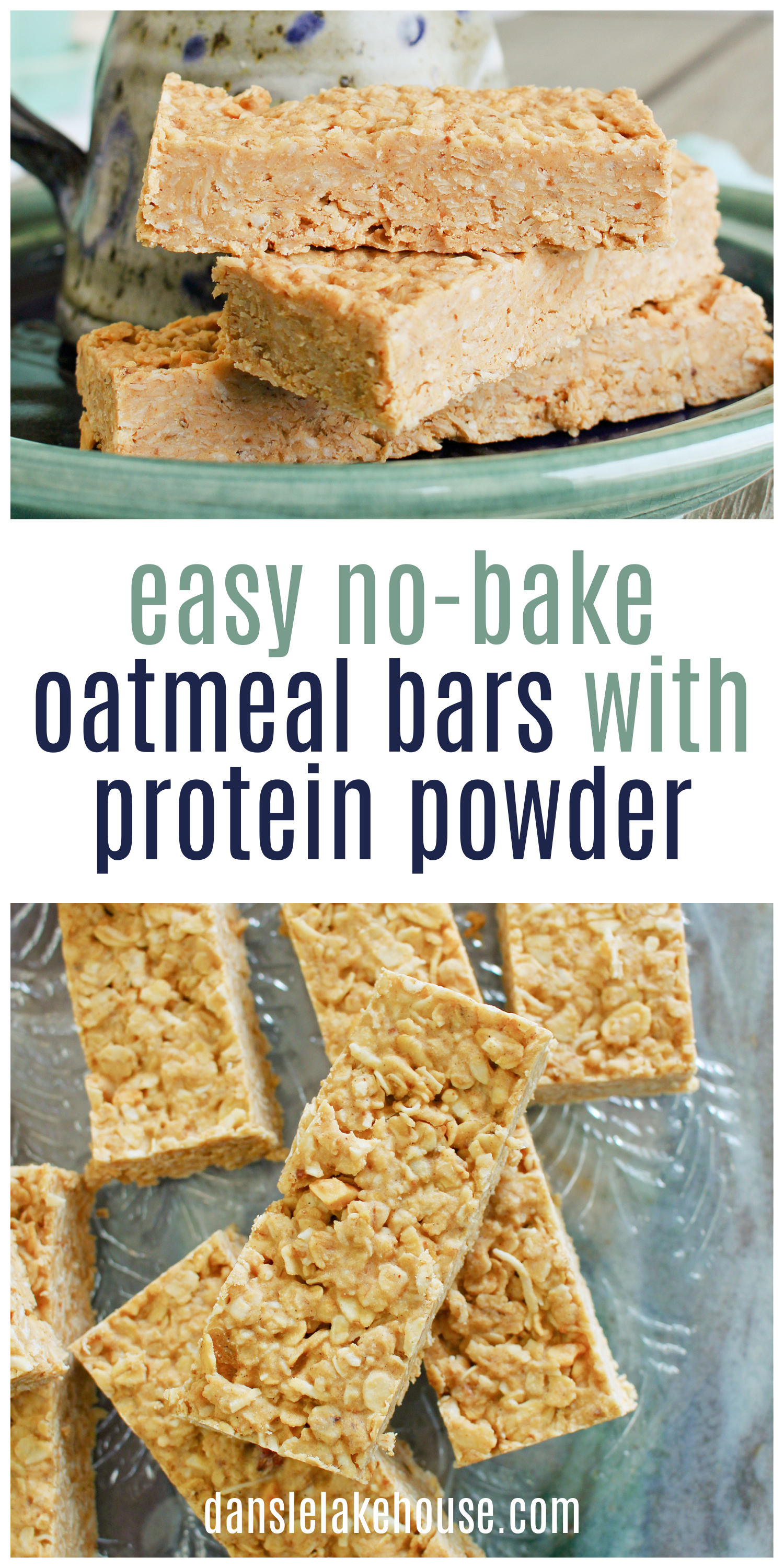 Easy No Bake Peanut Butter Oatmeal Protein Bars with Protein Powder